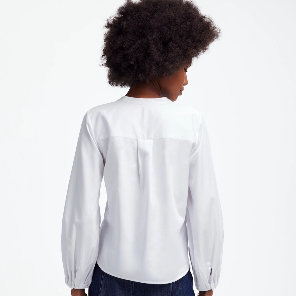 NWT Madewell White V neck Blouse Elegant and Timeless - Picture 5 of 10